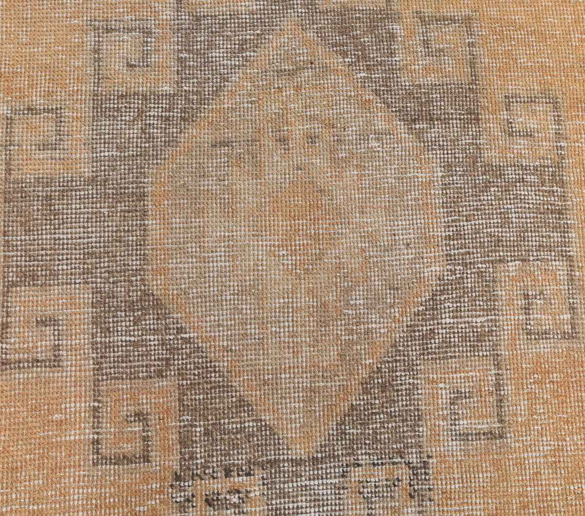 El yapımı vintage yolluk 94x366 cm geometrik desenli yün - üstten görünüm