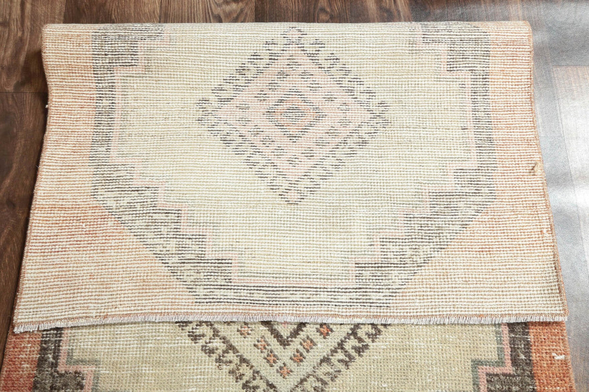 El yapımı vintage yolluk 79x356 cm i̇kat desenli yün - mekan görünümü