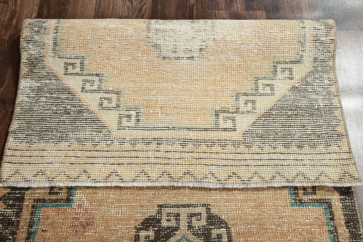 El yapımı vintage yolluk 81x356 cm geometrik desenli yün - mekan görünümü