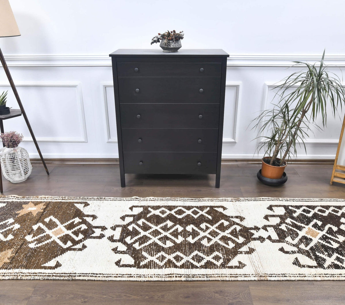Vintage White Runner Rug