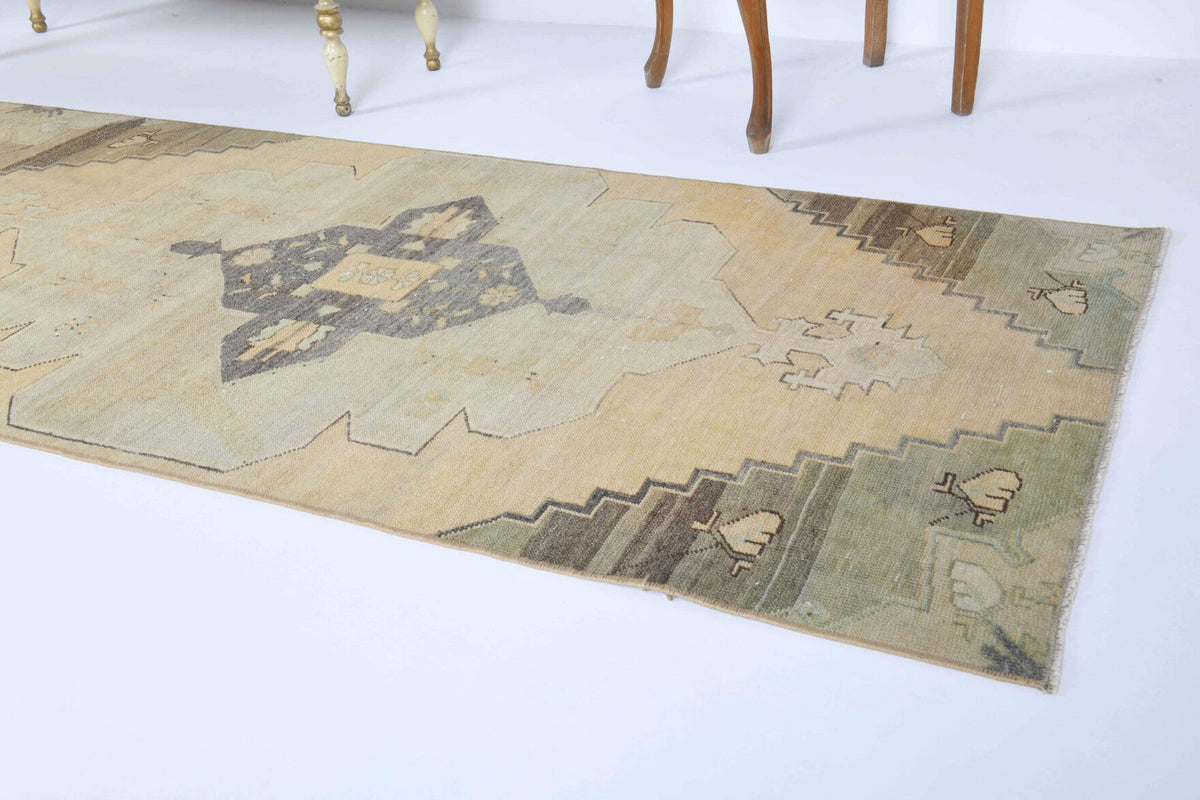 El yapımı vintage yolluk 91x351 cm oryantal desenli yün - mekan görünümü