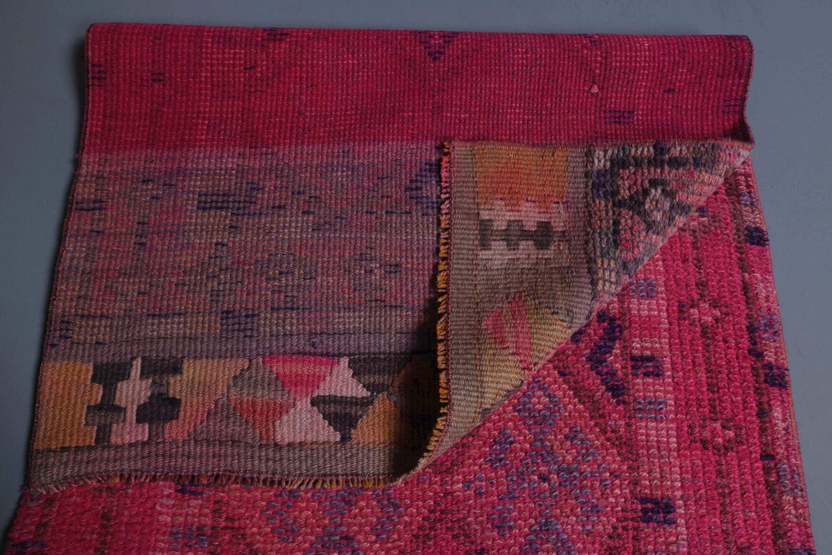 El yapımı vintage yolluk 79x371 cm i̇kat desenli yün - desen detayı
