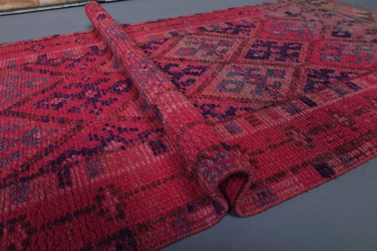 El yapımı vintage yolluk 79x371 cm i̇kat desenli yün - mekan görünümü