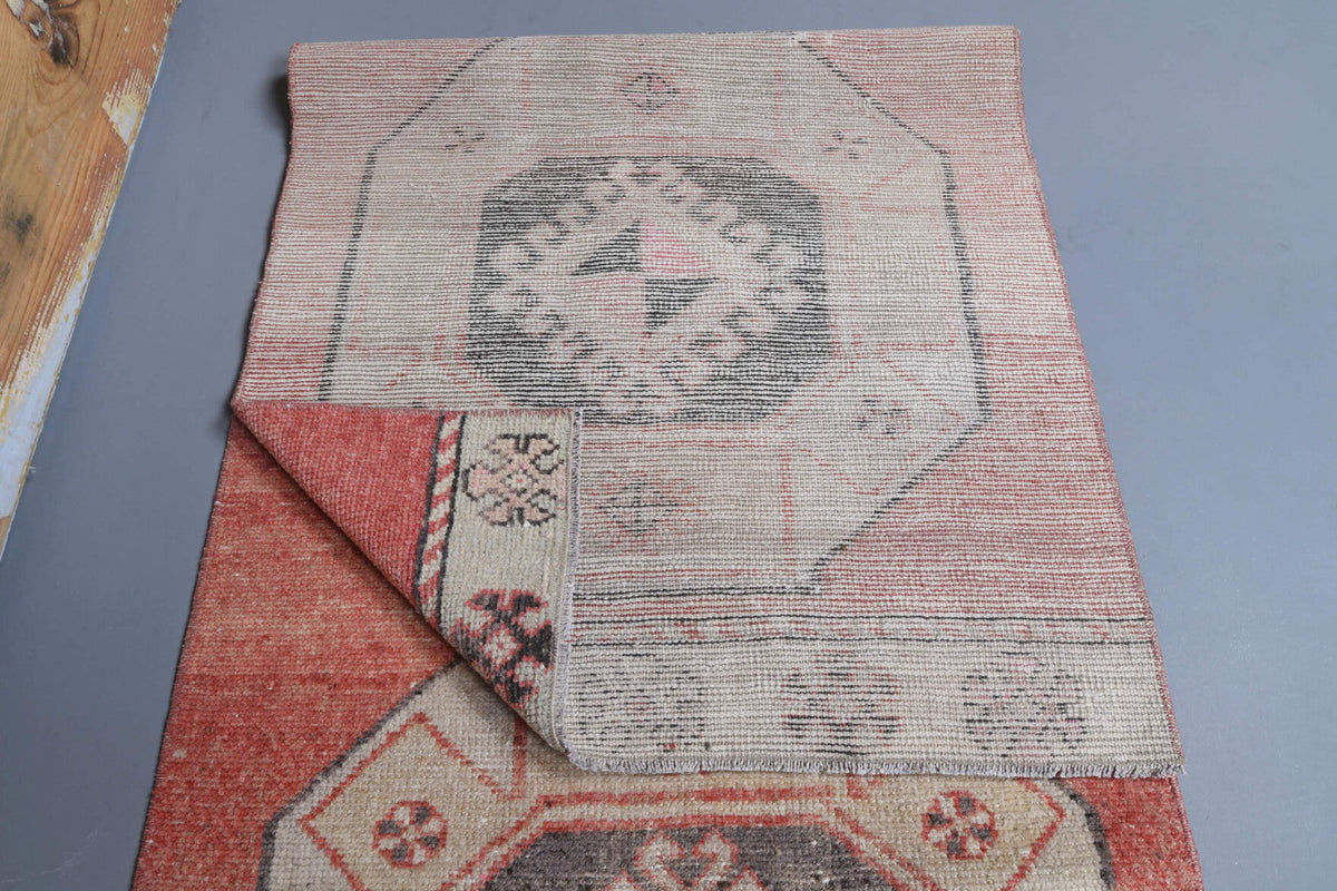 El yapımı vintage yolluk 79x353 cm geometrik desenli yün - mekan görünümü