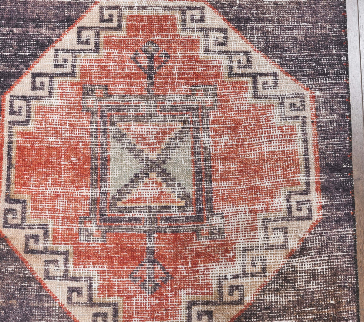 El yapımı vintage yolluk 81x361 cm geometrik desenli yün - mekan görünümü
