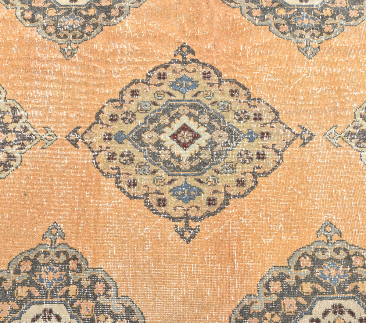 Vintage Orange Oushak Runner Rug