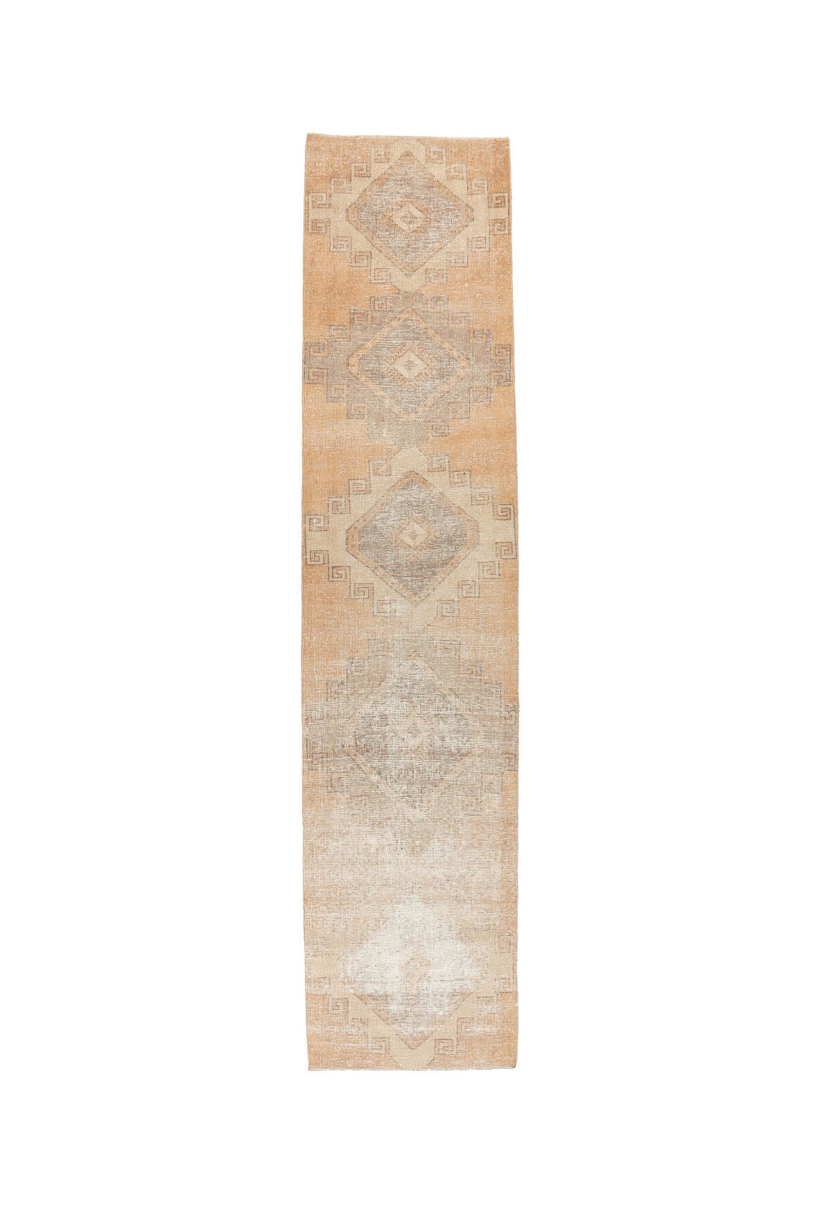 El yapımı vintage yolluk 79x351 cm i̇kat desenli yün - farklı açıdan görünüm