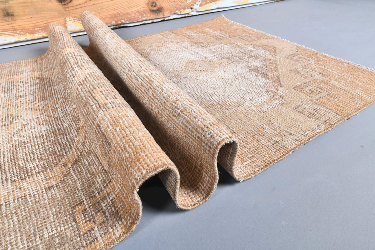 El yapımı vintage yolluk 79x351 cm i̇kat desenli yün - açık alan görünümü