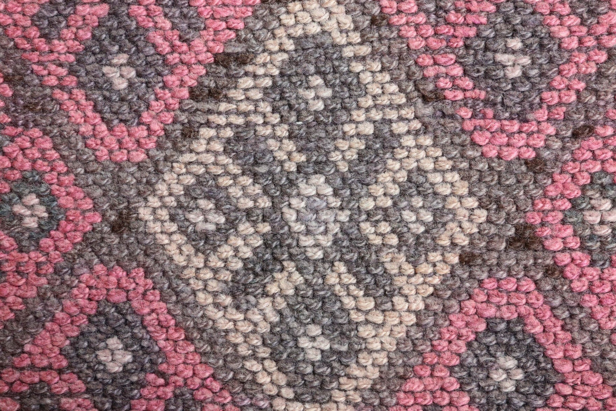 El yapımı vintage yolluk 79x378 cm i̇kat desenli yün - desen detayı
