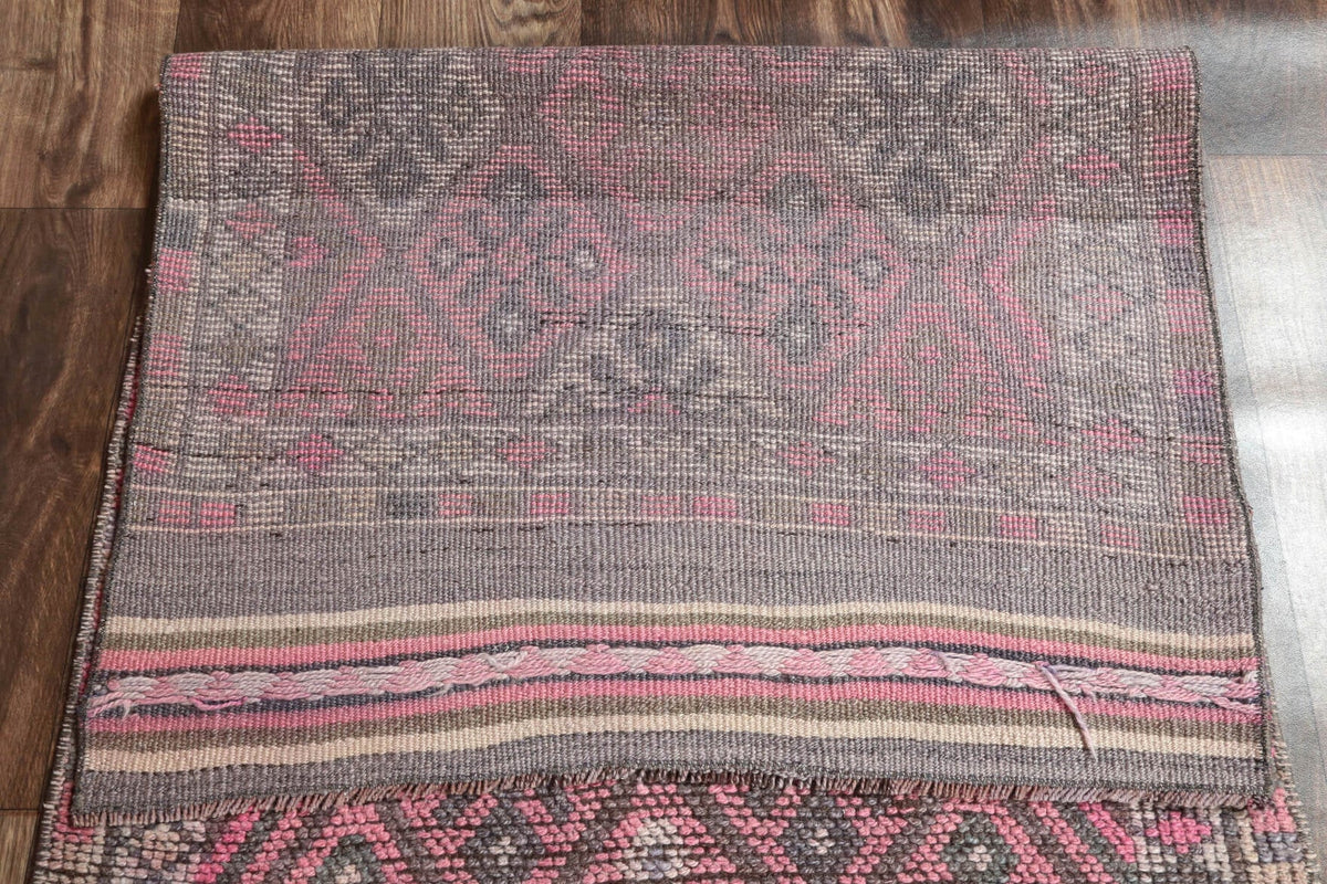 El yapımı vintage yolluk 79x378 cm i̇kat desenli yün - mekan görünümü