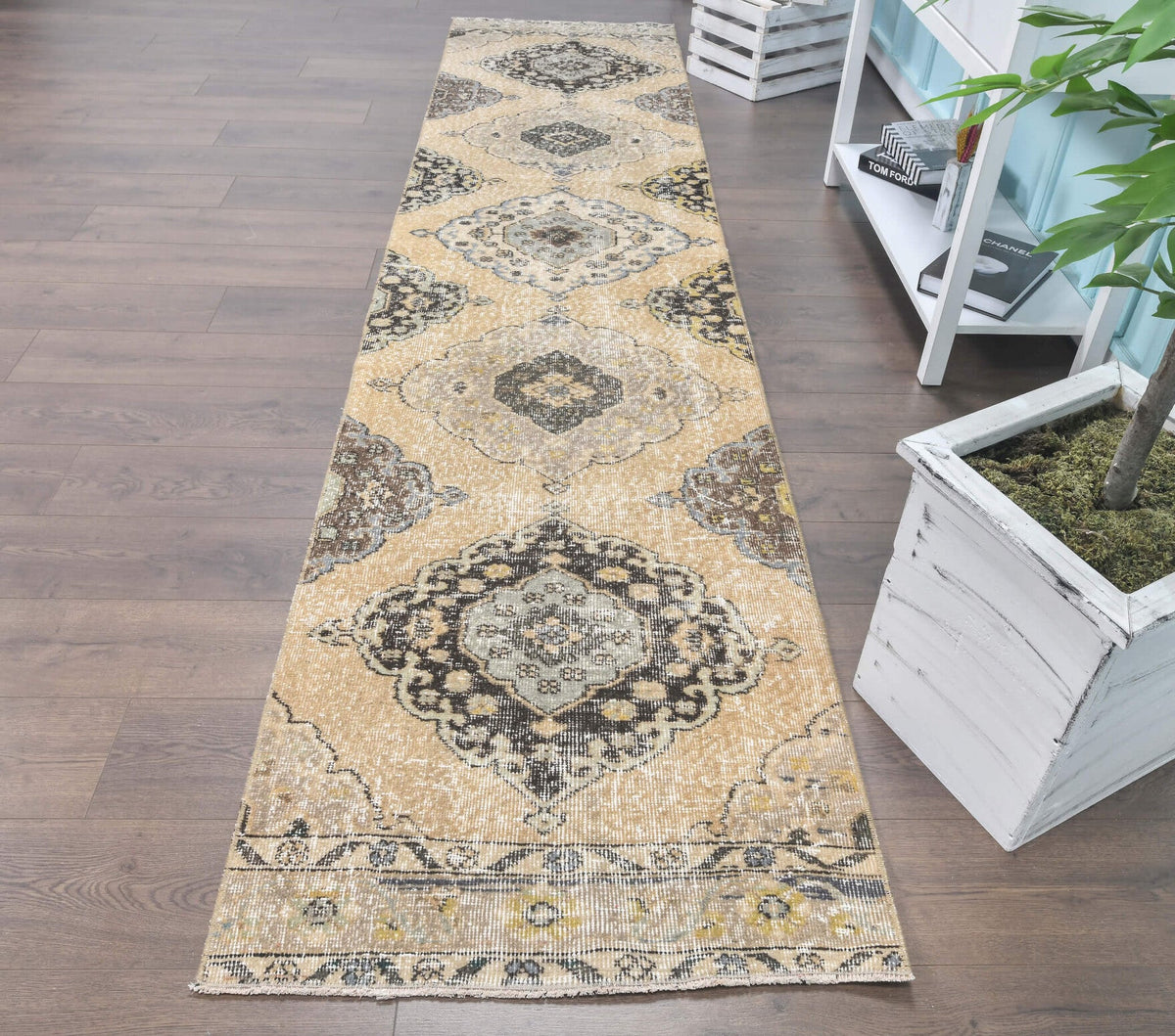 Vintage Oushak Runner Rug - 24319