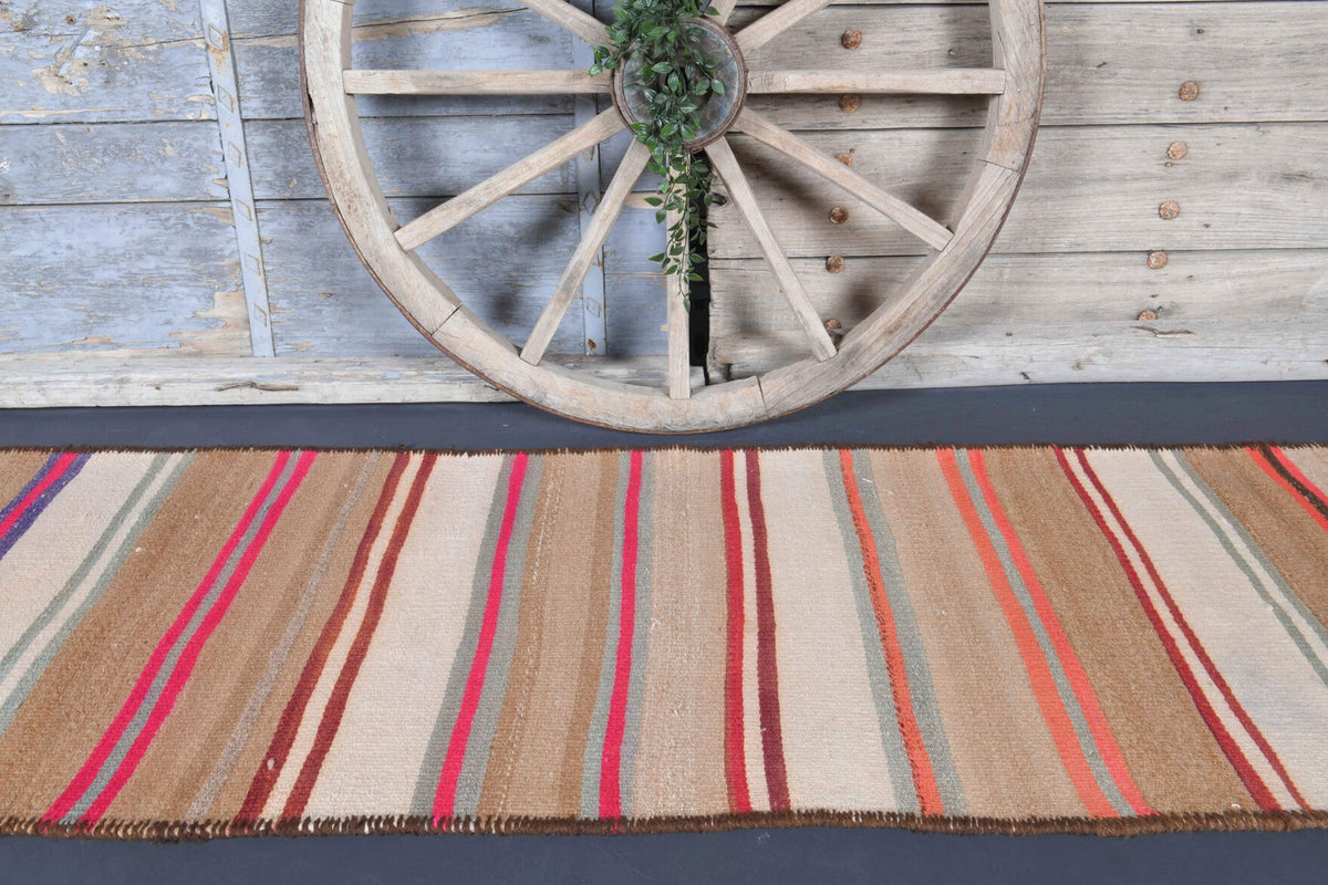 3x12 Wool Flatweave Vintage Runner Rug
