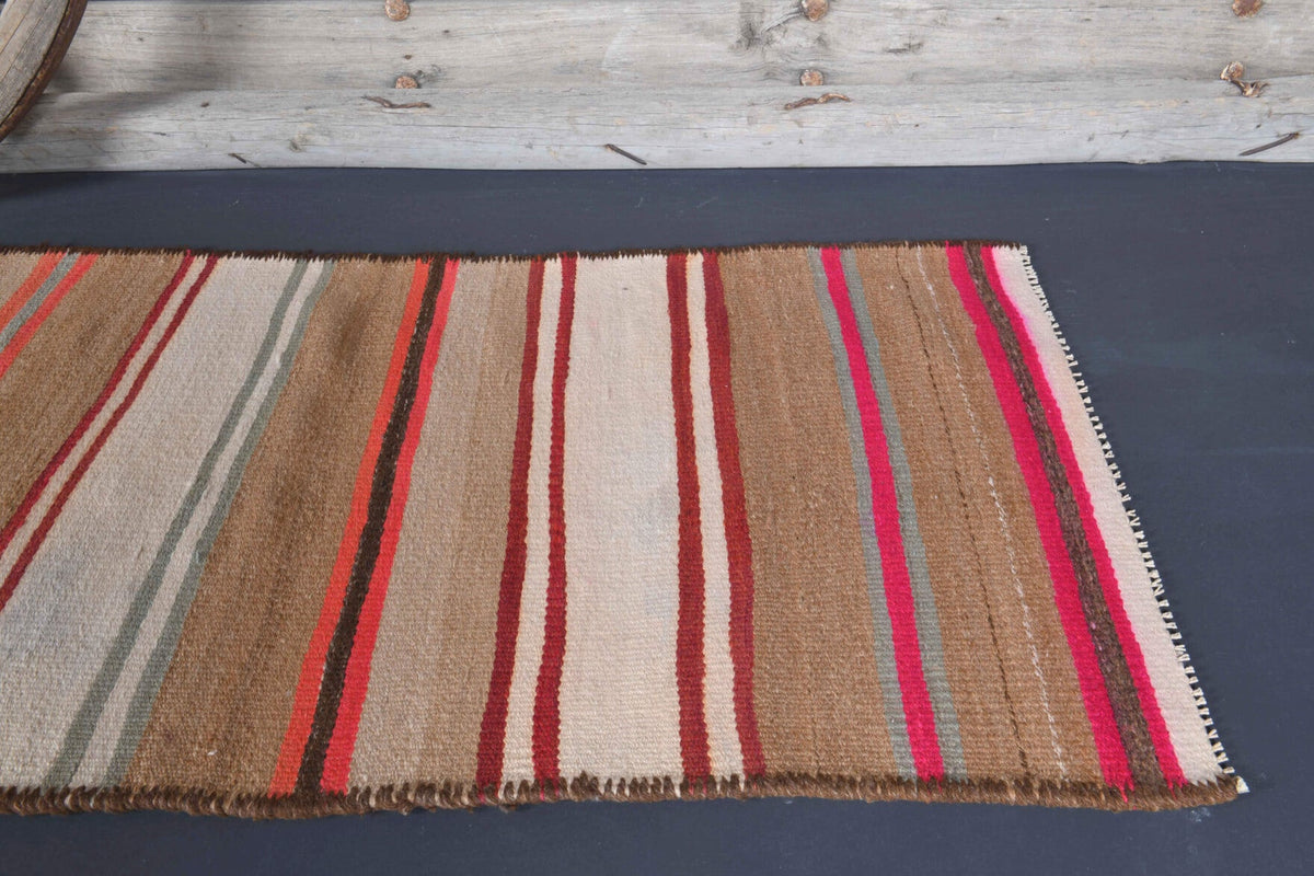 3x12 Wool Flatweave Vintage Runner Rug