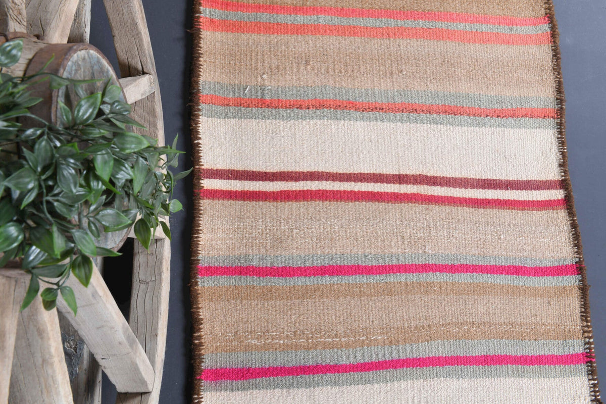 3x12 Wool Flatweave Vintage Runner Rug