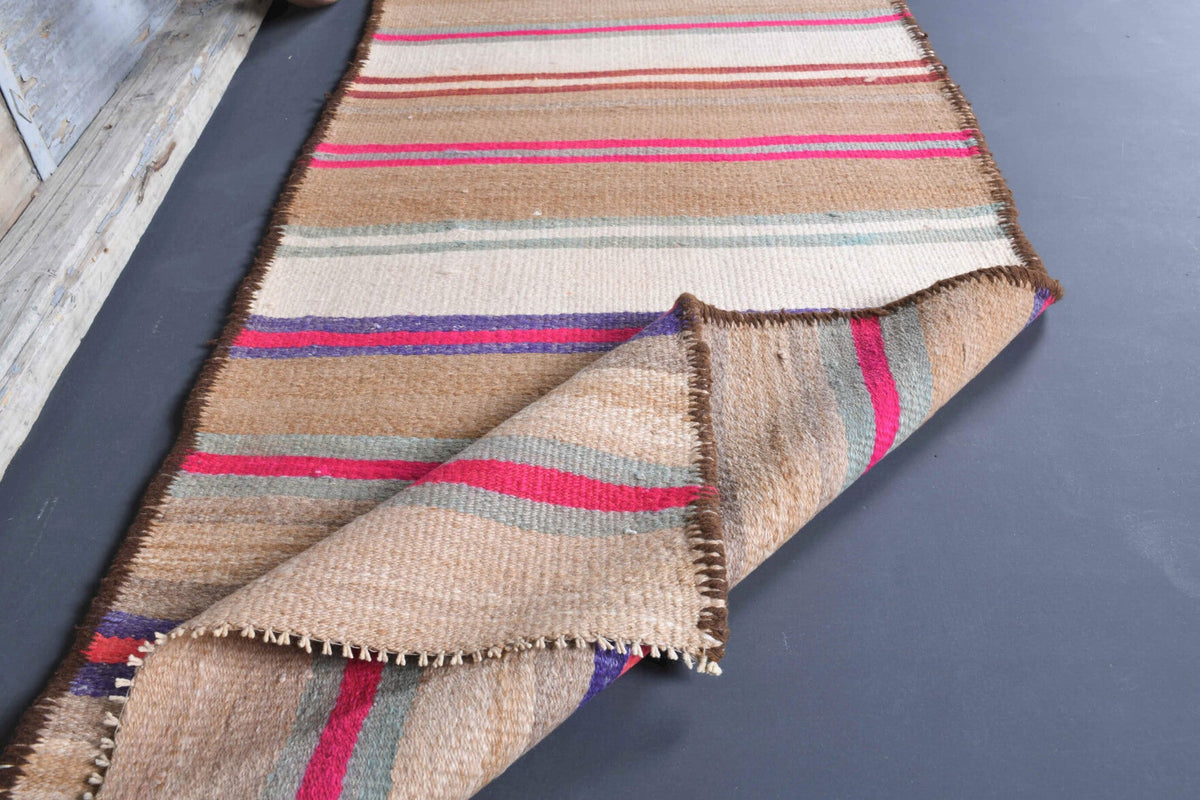 3x12 Wool Flatweave Vintage Runner Rug