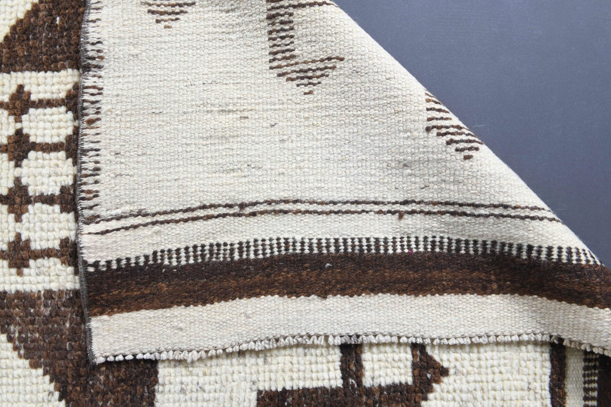 El yapımı vintage yolluk 102x351 cm tribal desenli yün - açık alan görünümü