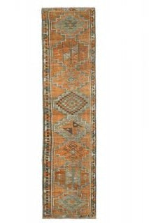 El yapımı vintage yolluk 61x335 cm oryantal desenli yün - mekan görünümü