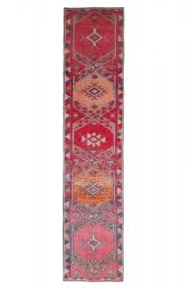 3x12 Wool Vintage Anatolian Runner Rug