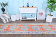 El yapımı vintage yolluk 79x361 cm oryantal desenli yün - detay görünümü