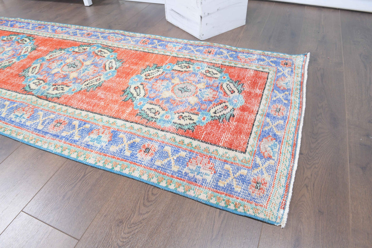 El yapımı vintage yolluk 79x361 cm oryantal desenli yün - desen detayı