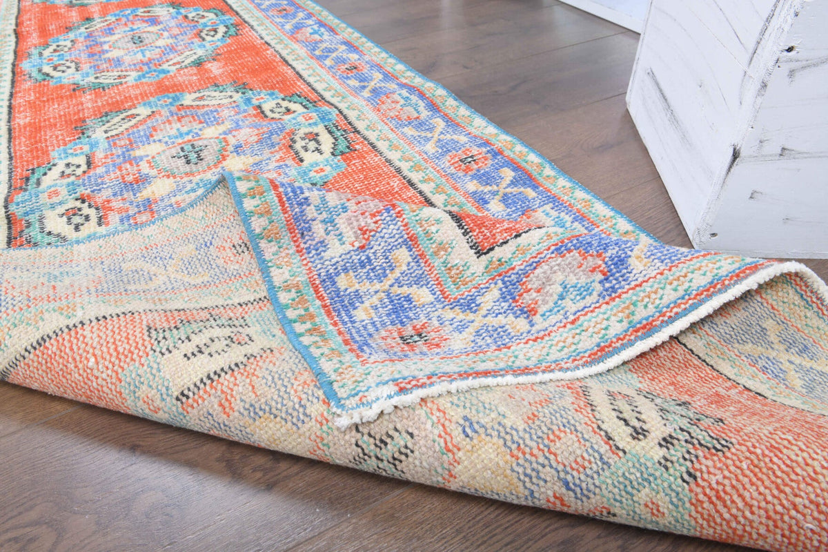 El yapımı vintage yolluk 79x361 cm oryantal desenli yün - mekan görünümü