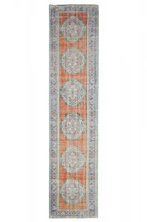 El yapımı vintage yolluk 79x361 cm oryantal desenli yün - açık alan görünümü