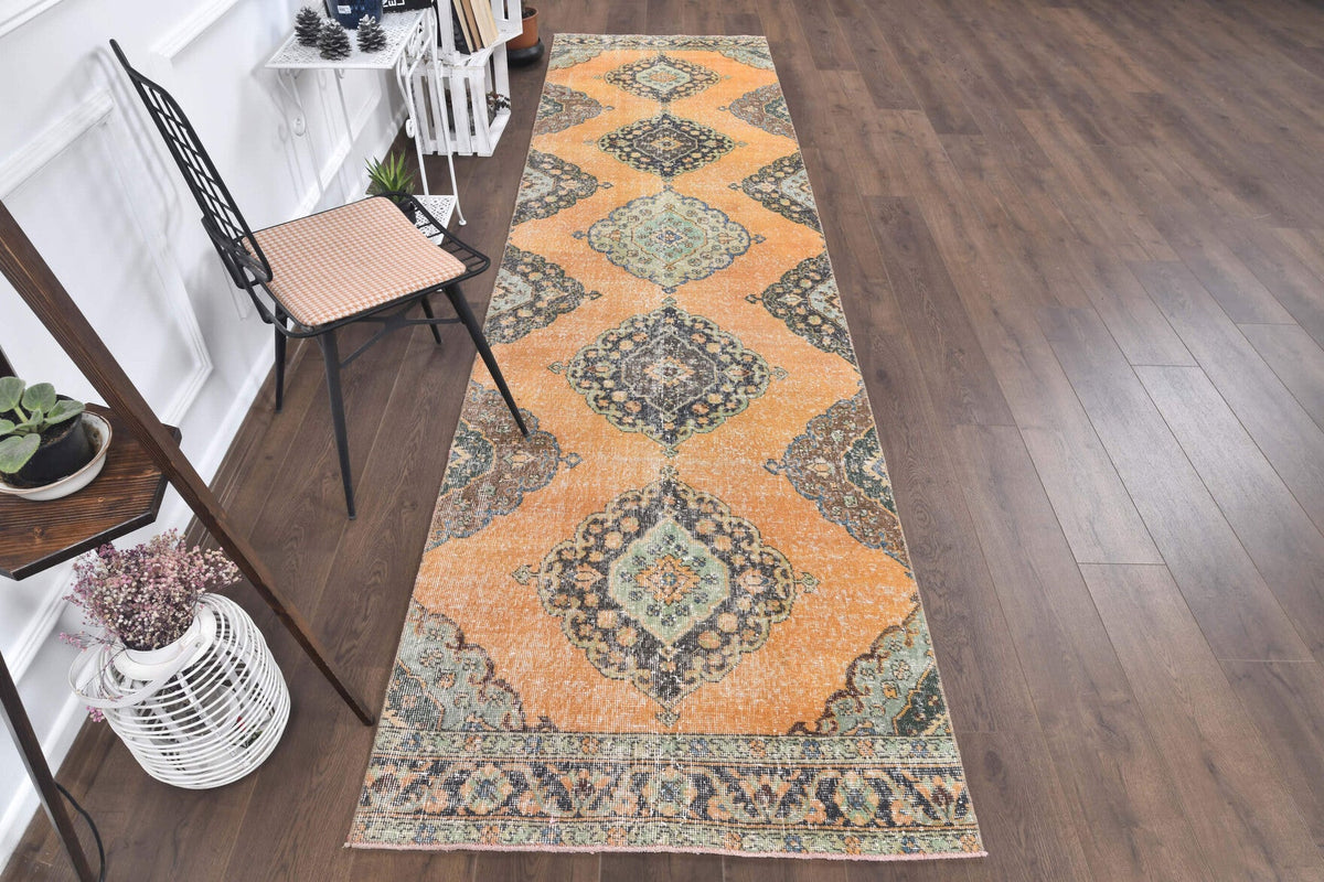 3x13 Vintage Handwoven Oushak Runner