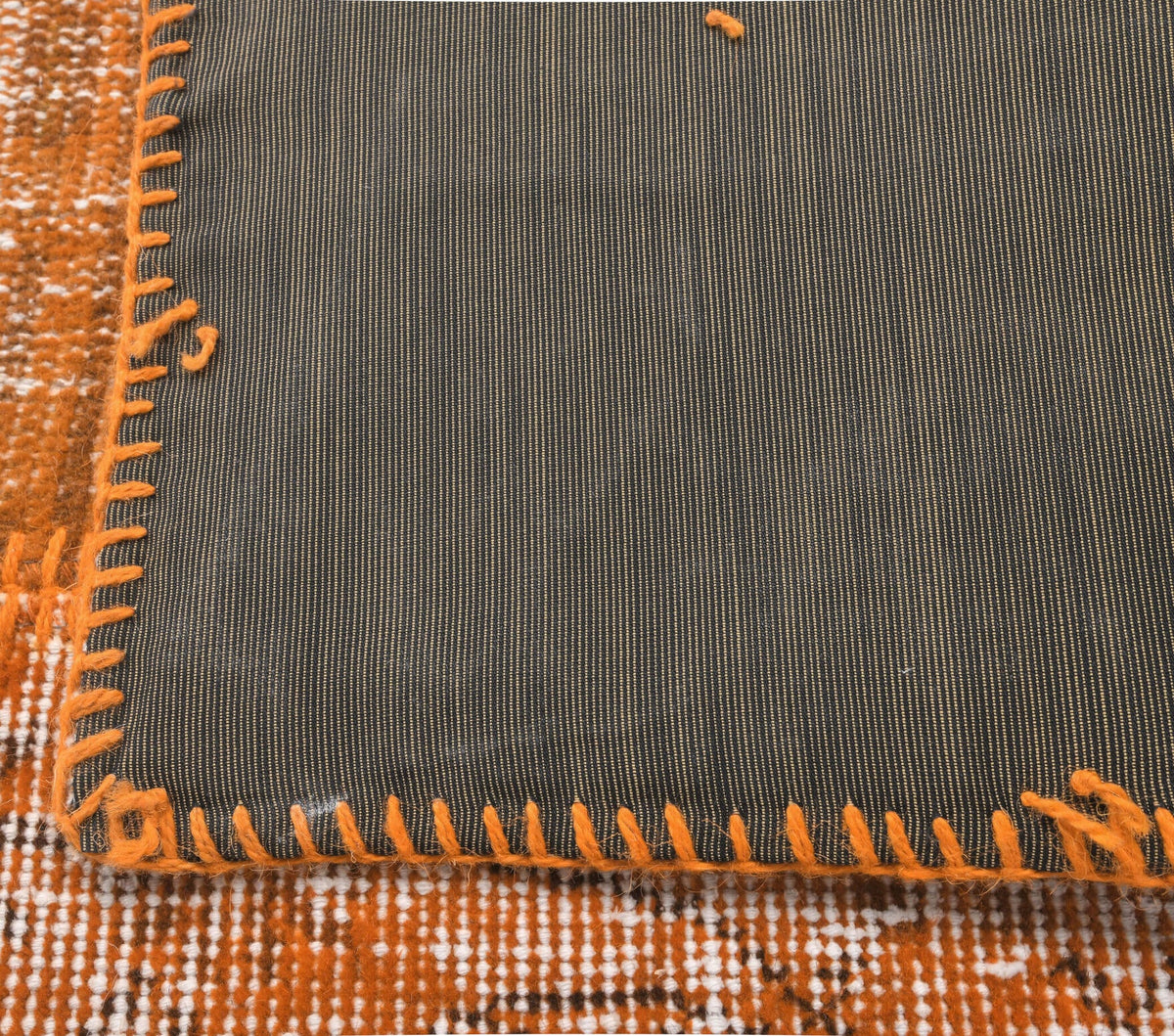El yapımı vintage yolluk 81x399 cm üzeri boyalı desenli yün - desen detayı