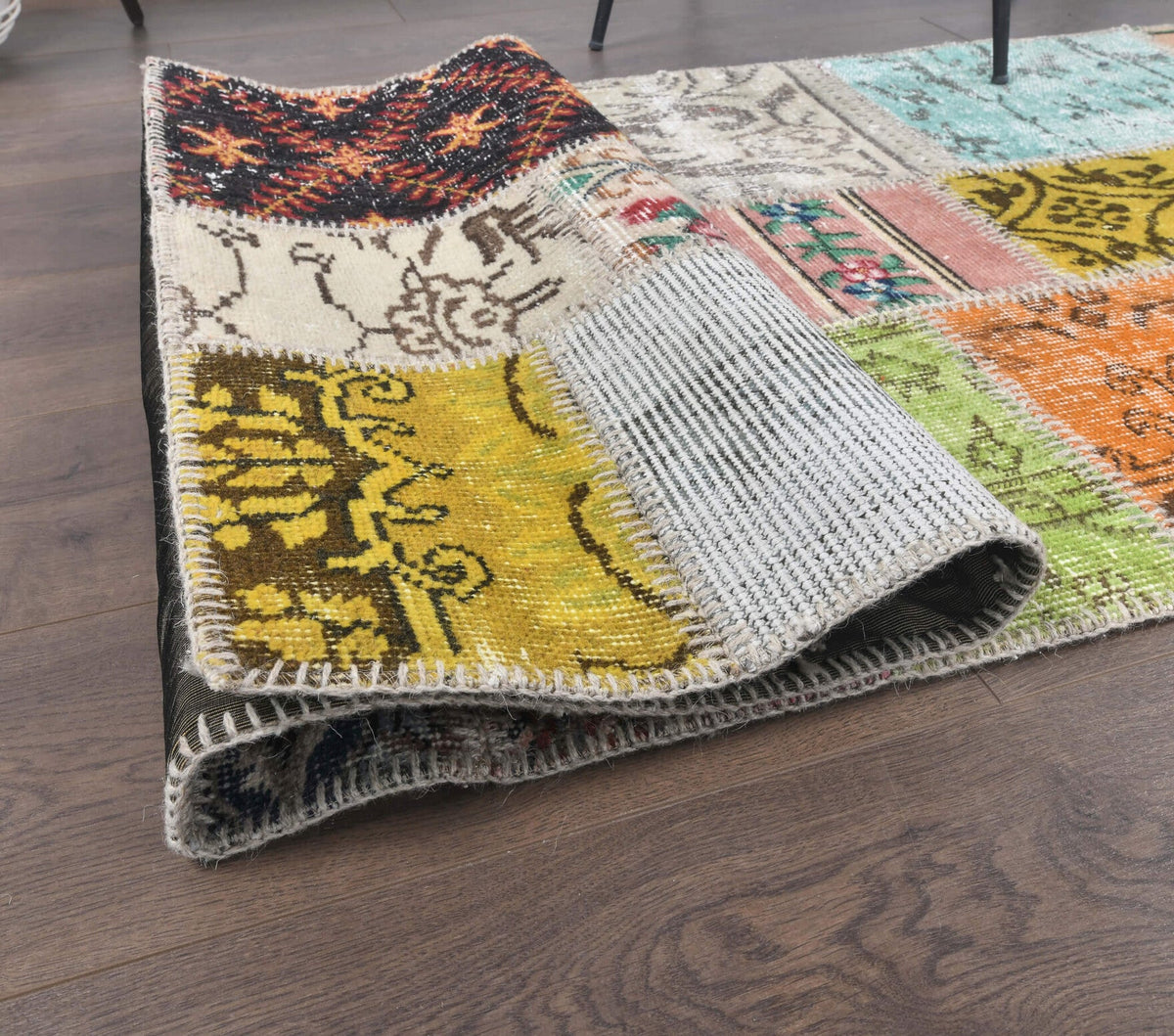El yapımı vintage yolluk 79x401 cm retro desenli yün - mekan görünümü