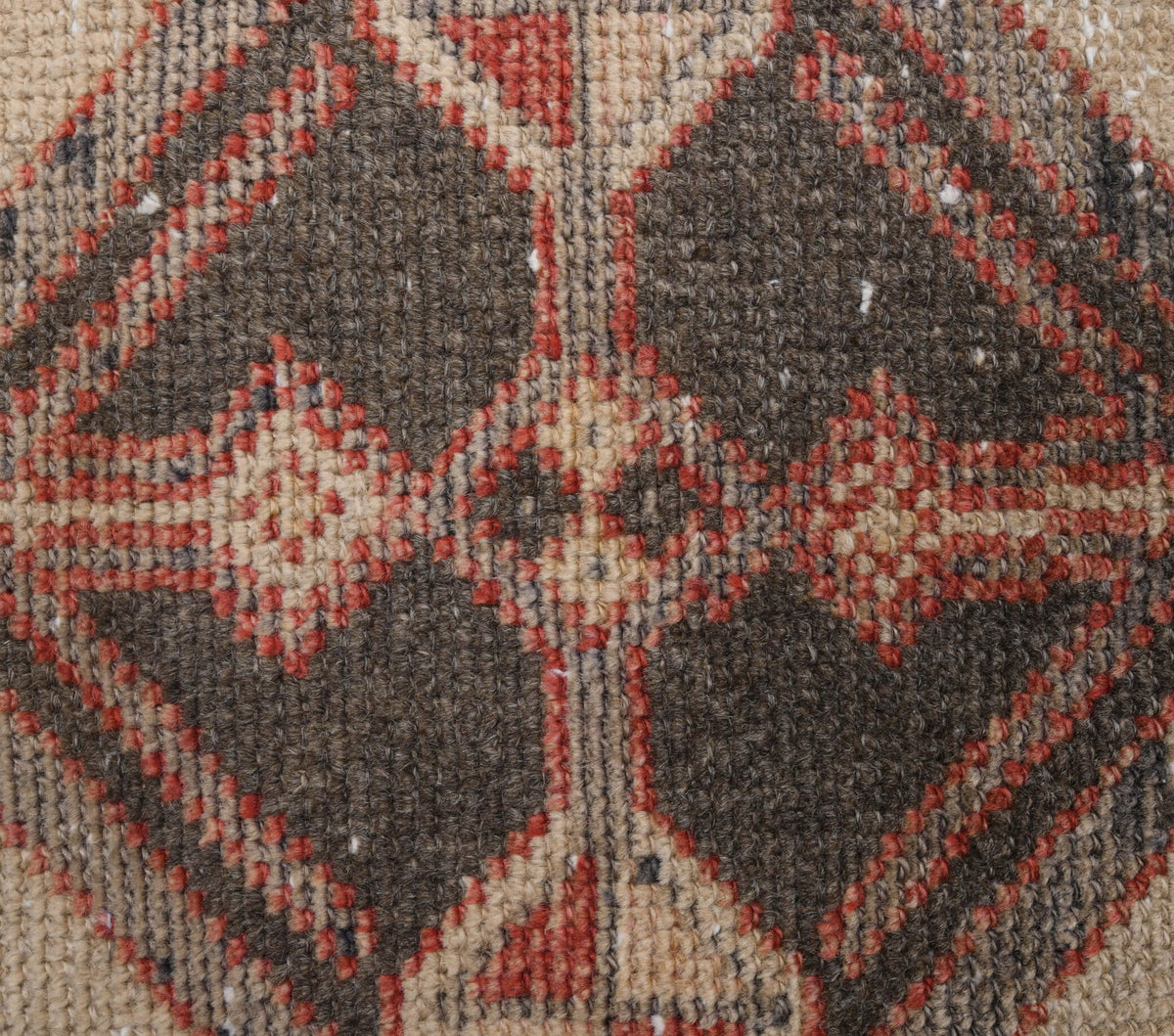 El yapımı vintage yolluk 81x381 cm i̇kat desenli yün - desen detayı