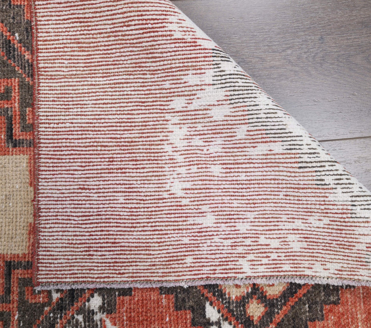 El yapımı vintage yolluk 81x381 cm i̇kat desenli yün - mekan görünümü