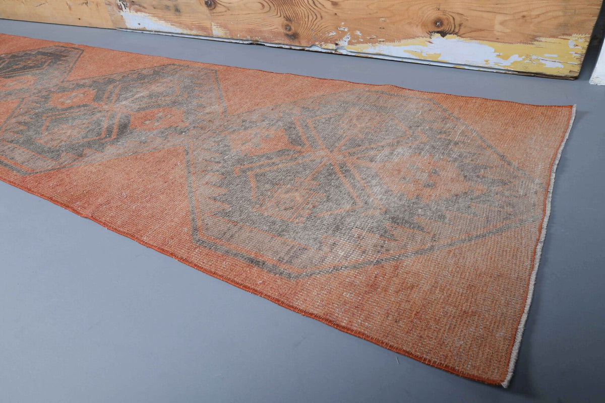 El yapımı vintage yolluk 79x396 cm i̇kat desenli yün - mekan görünümü