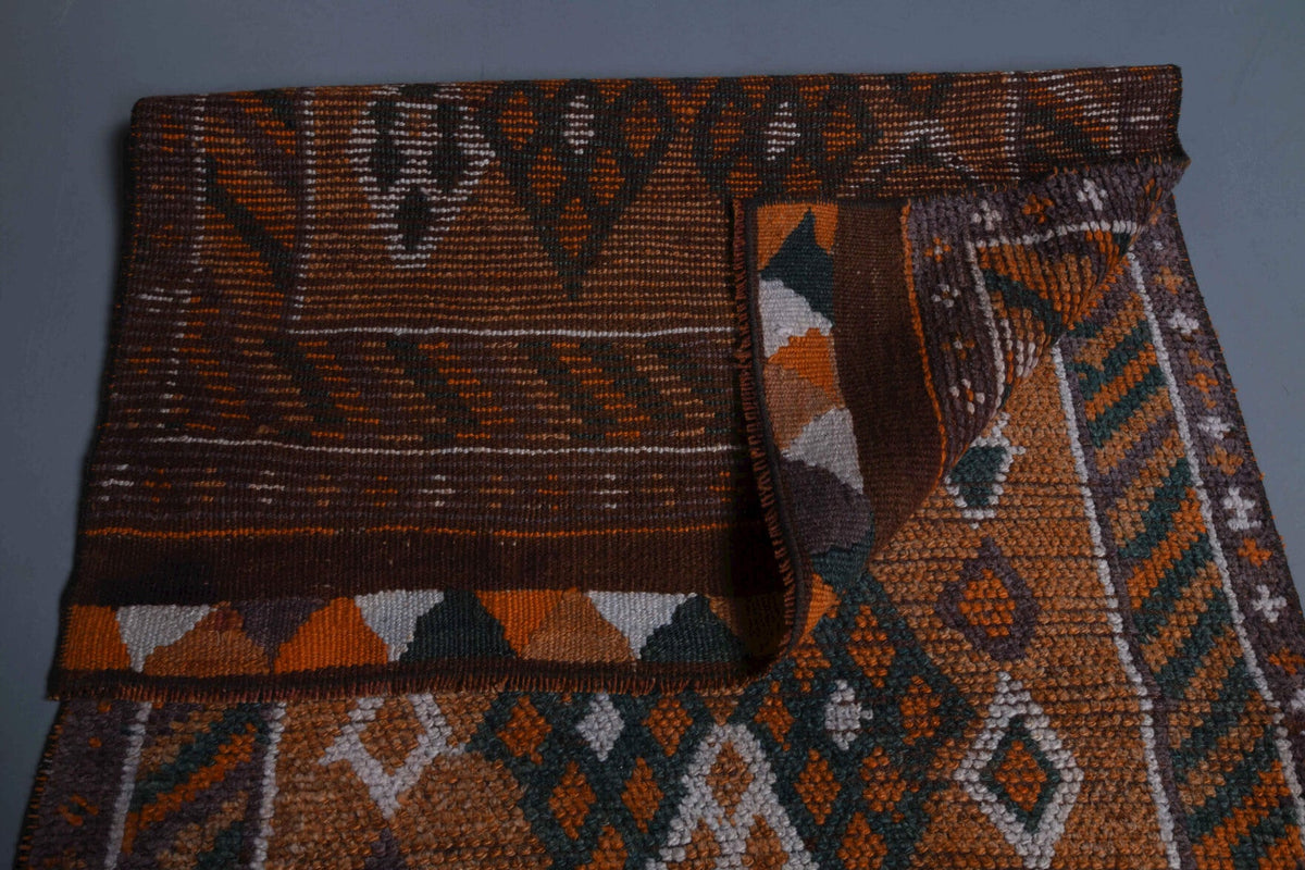 El yapımı vintage yolluk 79x399 cm i̇kat desenli yün - desen detayı