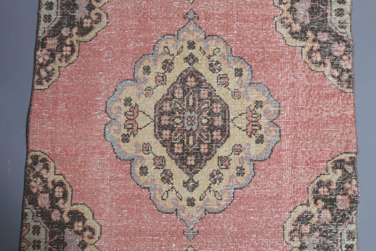 El yapımı vintage yolluk 94x394 cm oryantal desenli yün - desen detayı