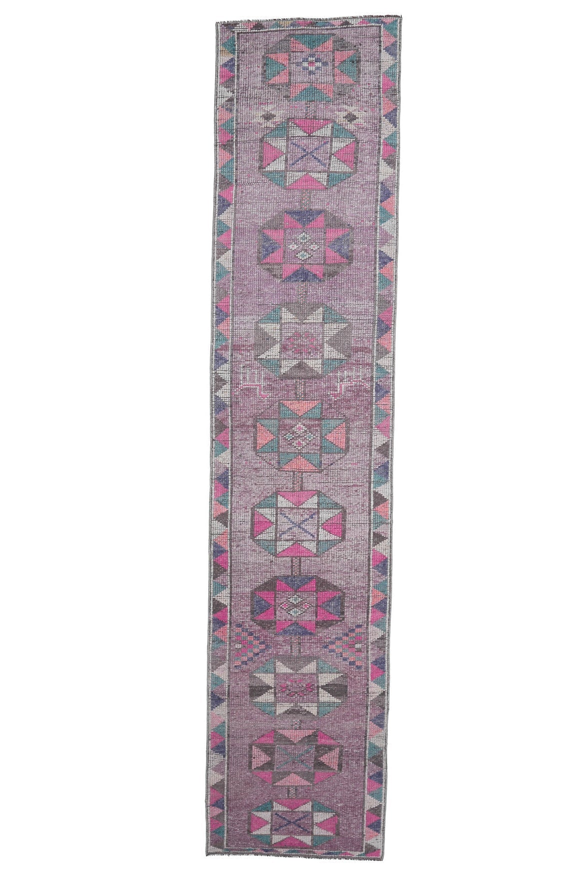Vintage Hand-Knotted Anatolian Runner Rug