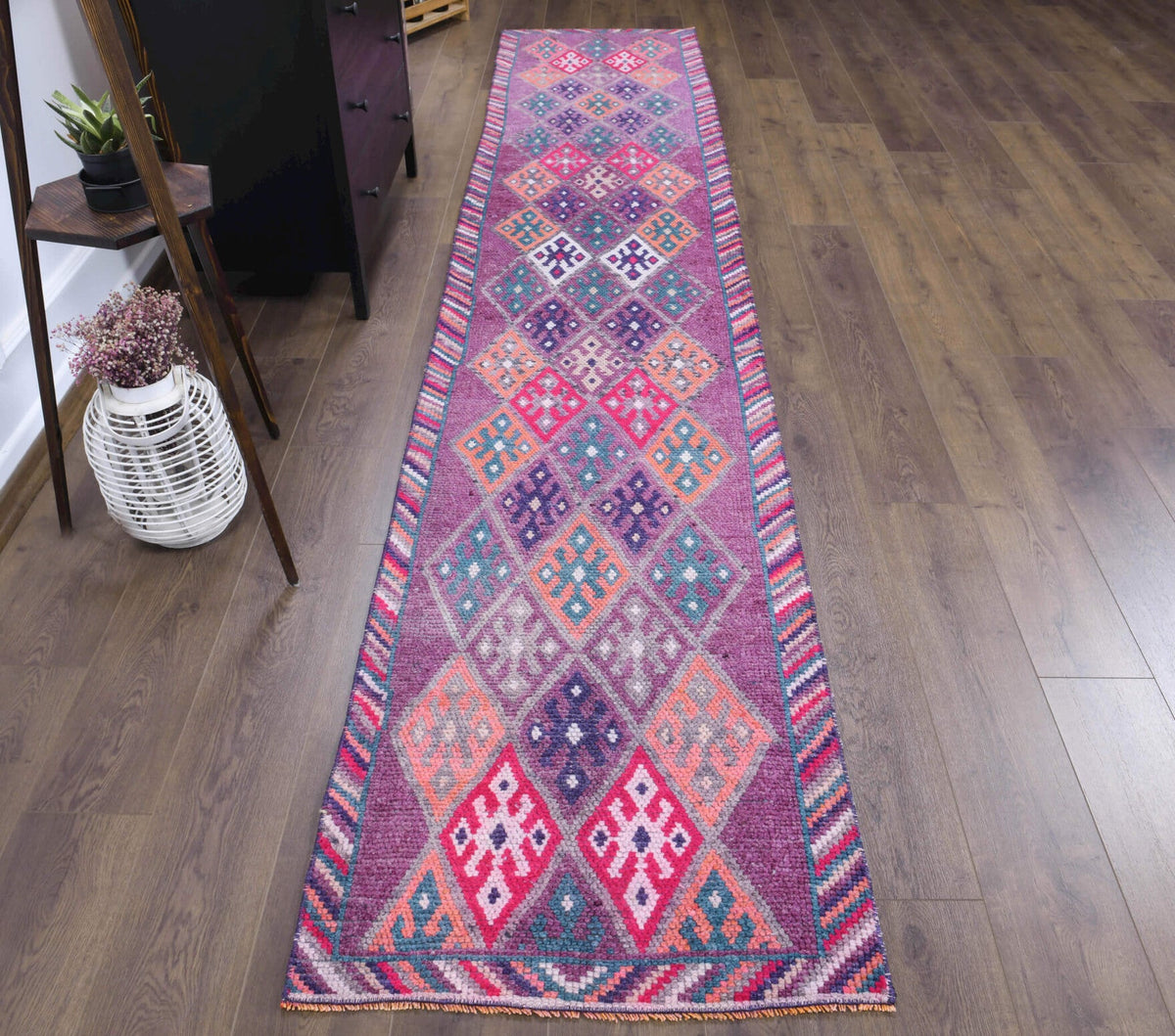 Vintage Hand-Knotted Anatolian Runner Rug