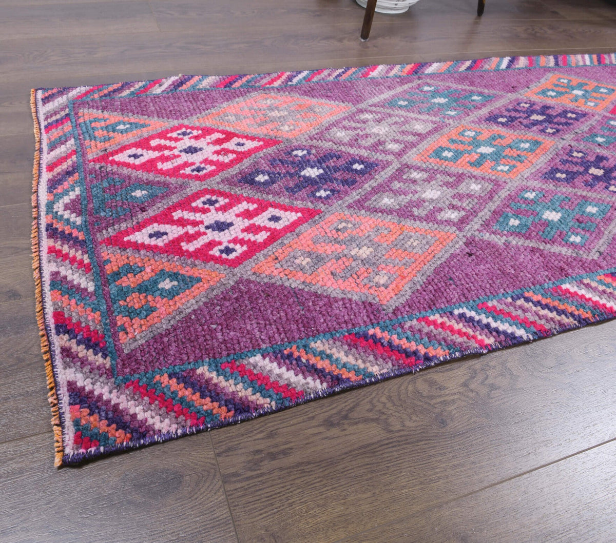 Vintage Hand-Knotted Anatolian Runner Rug