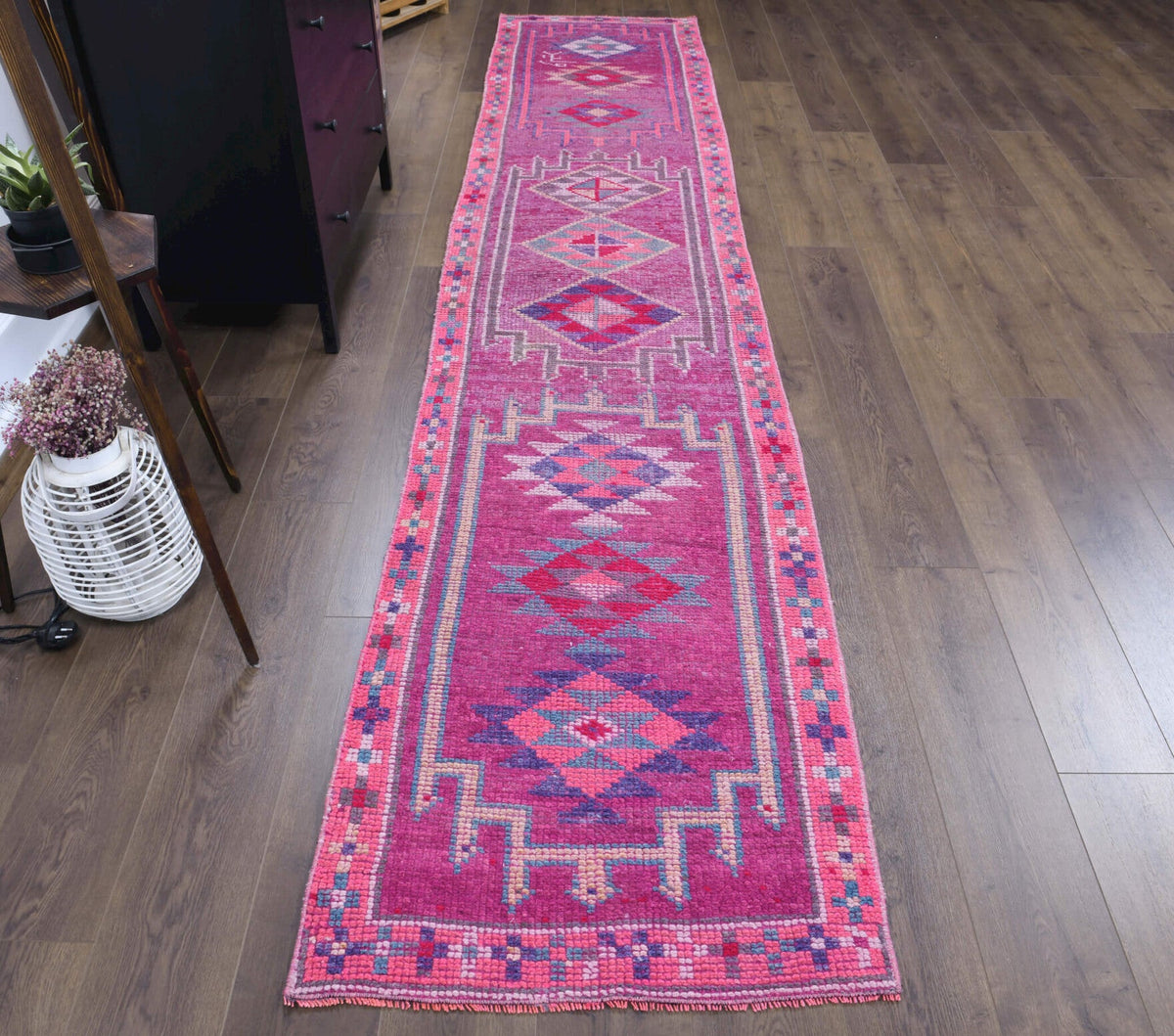 Vintage Hand-Knotted Anatolian Runner Rug
