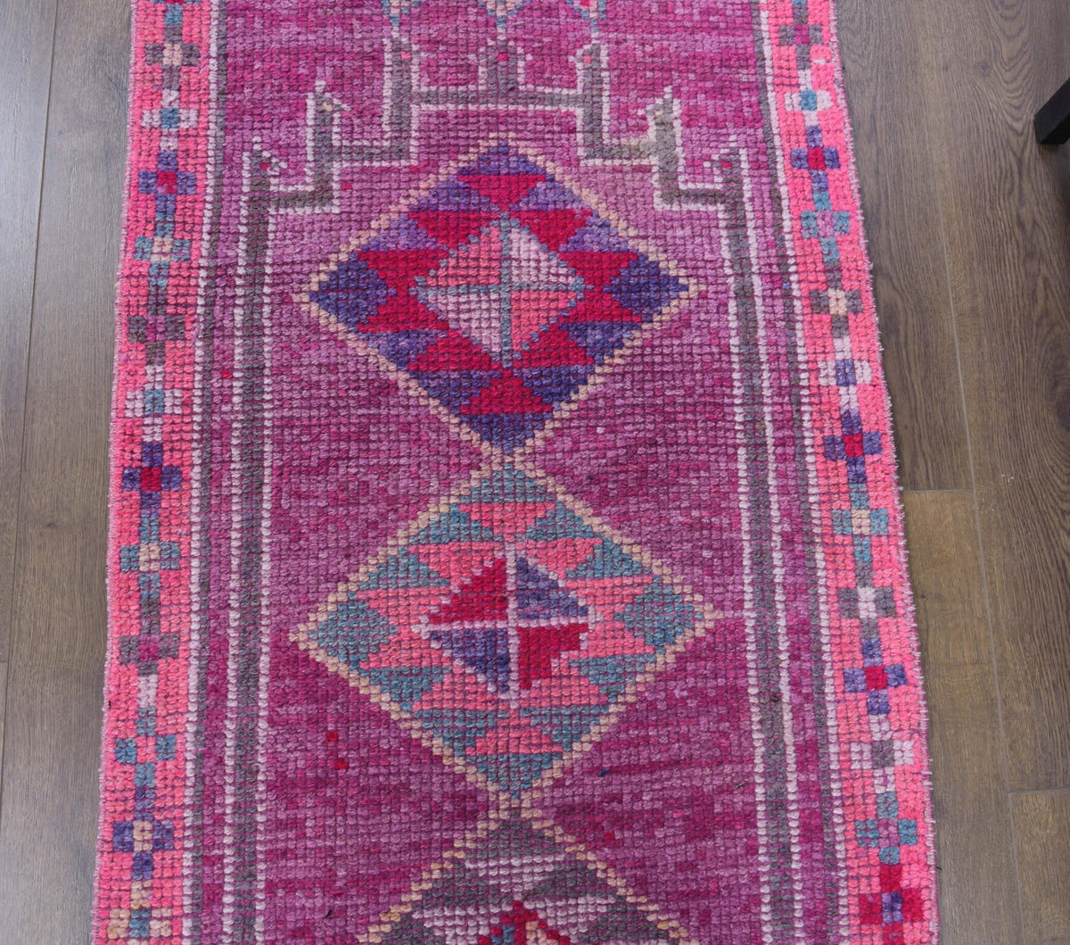 Vintage Hand-Knotted Anatolian Runner Rug