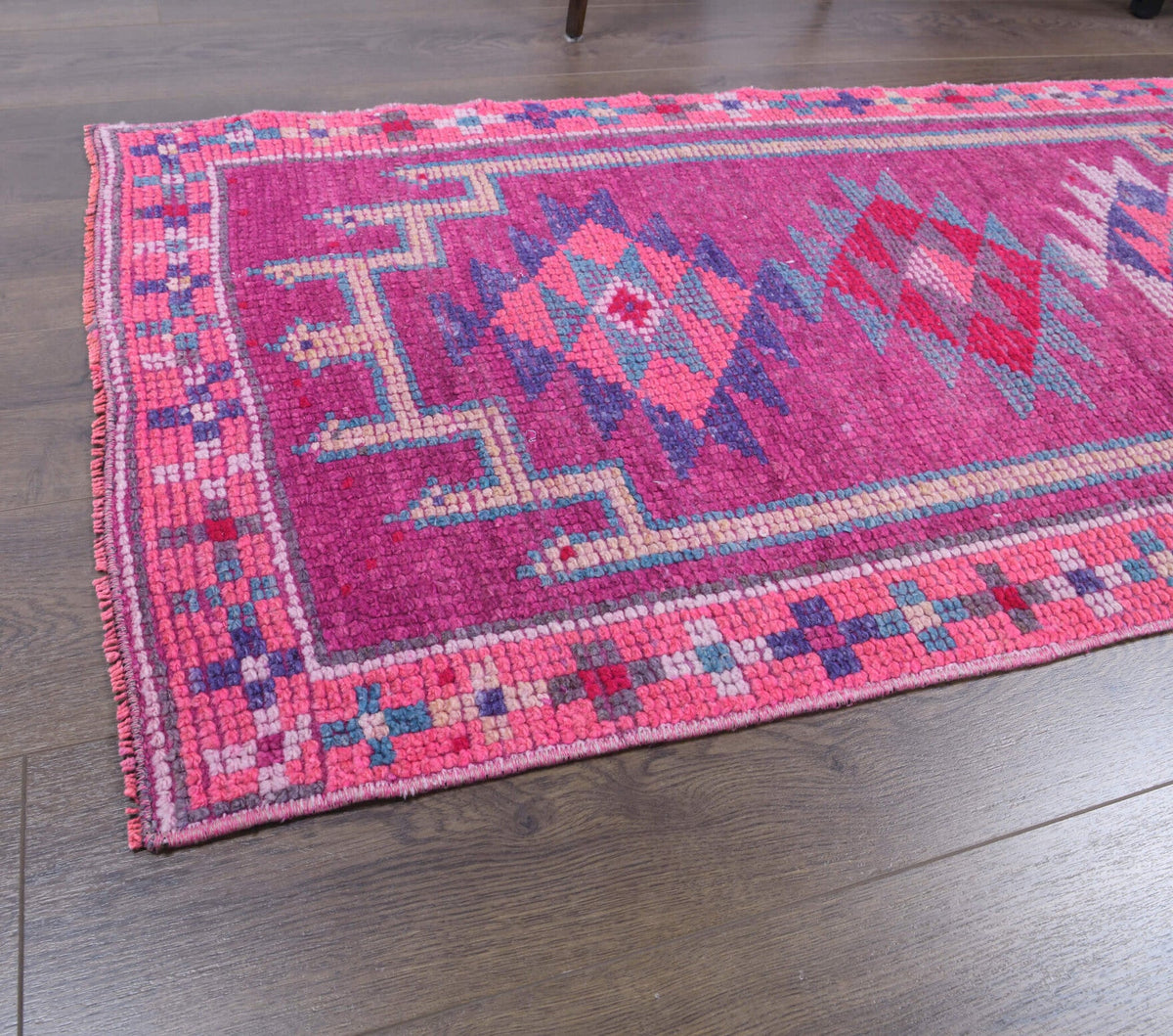 Vintage Hand-Knotted Anatolian Runner Rug