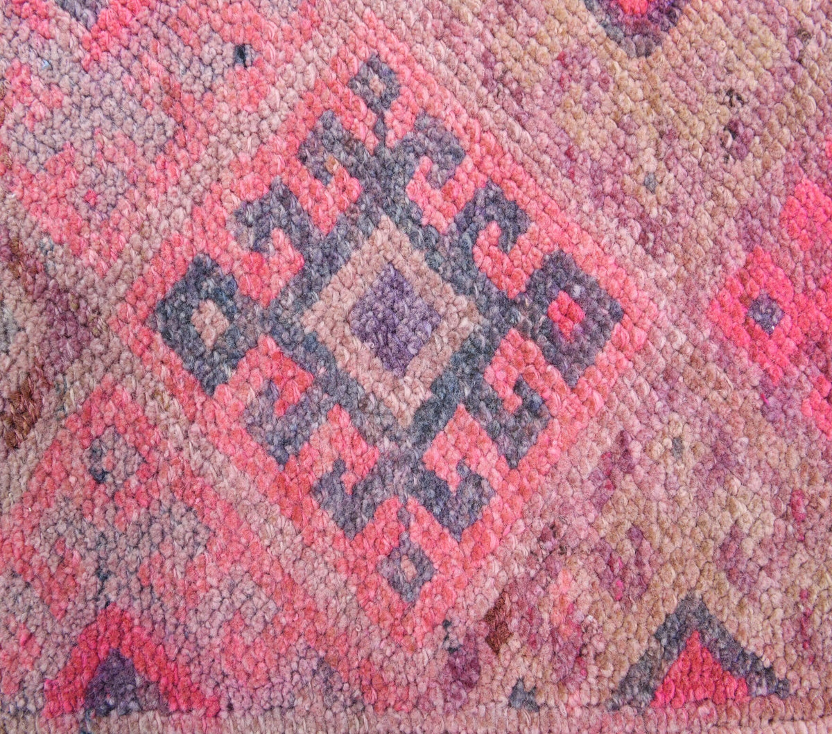 El yapımı vintage yolluk 61x396 cm i̇kat desenli yün - desen detayı