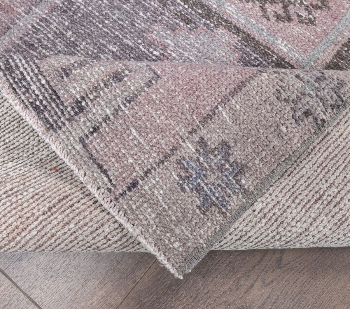 El yapımı vintage yolluk 89x391 cm geometrik desenli yün - mekan görünümü