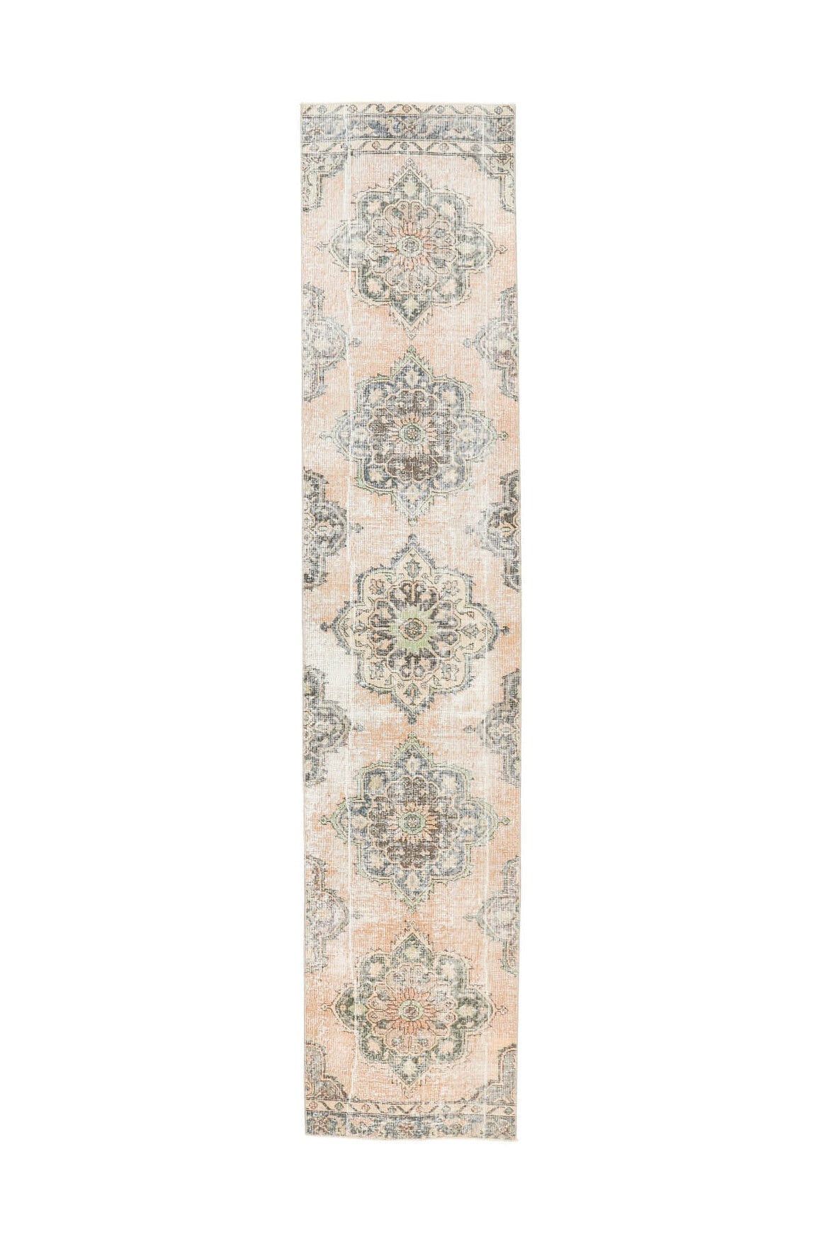 Vintage Orange Oushak Runner Rug