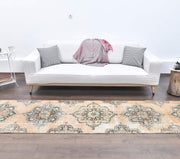 El yapımı vintage yolluk 79x381 cm i̇kat desenli yün - detay görünümü