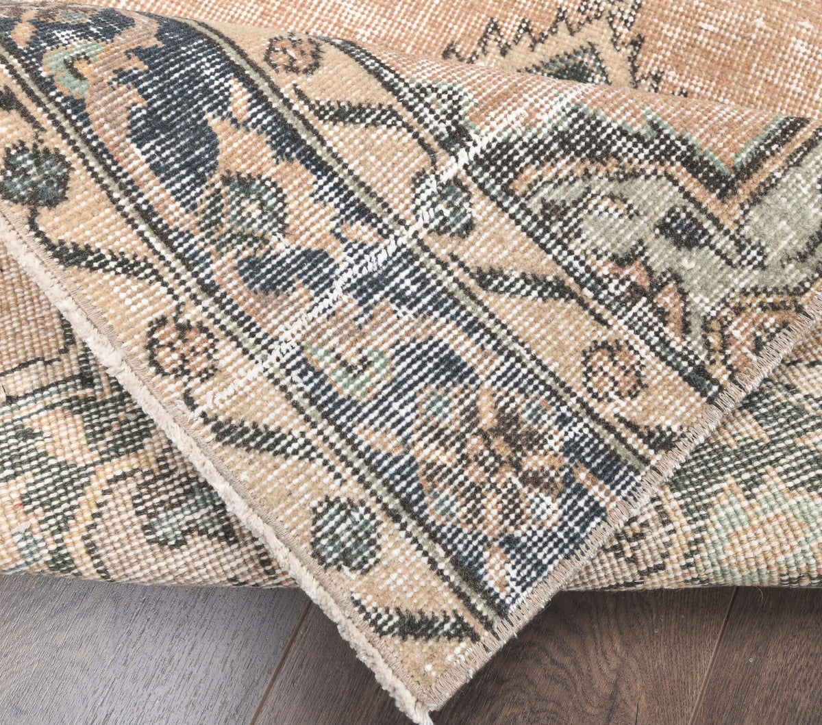 El yapımı vintage yolluk 79x381 cm i̇kat desenli yün - mekan görünümü