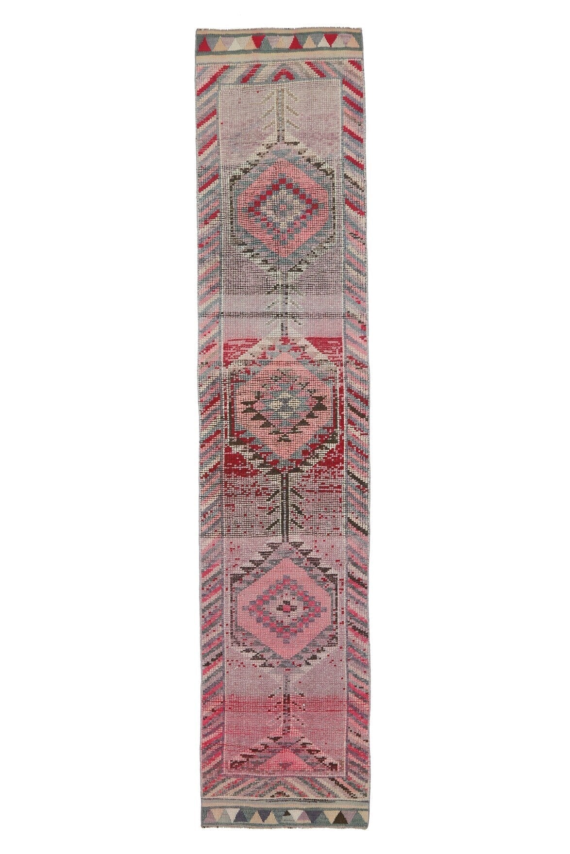 3x13 Wool Vintage Anatolian Runner Rug
