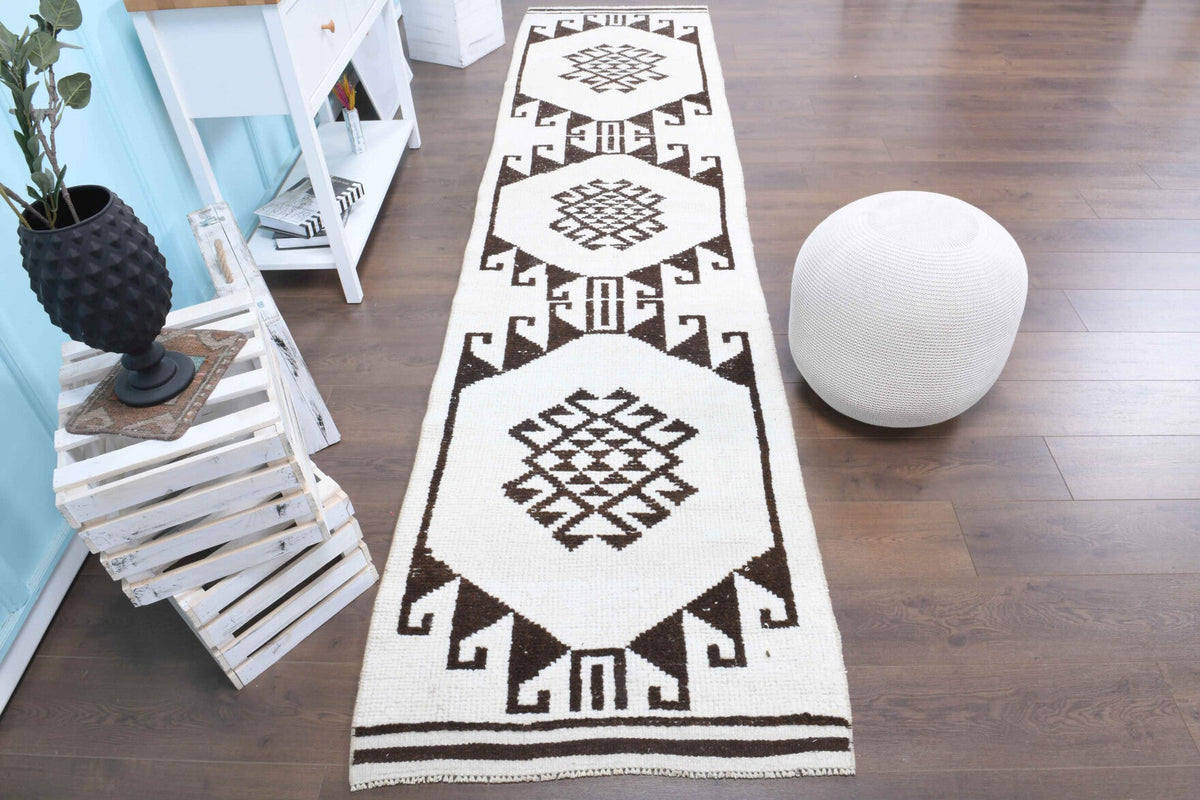 3x13 Wool Vintage Oushak Runner Rug