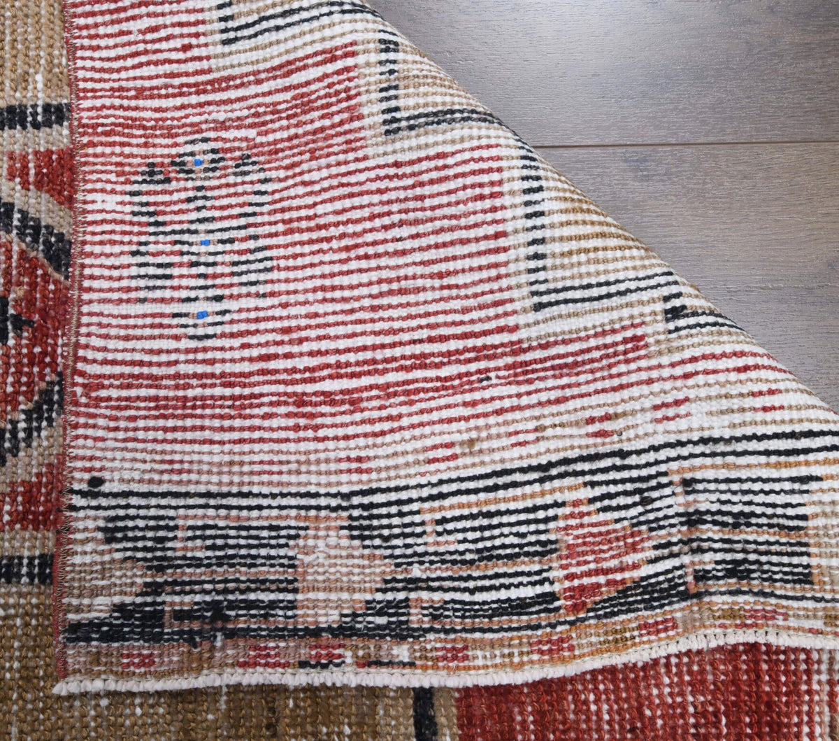 El yapımı vintage yolluk 81x411 cm geometrik desenli yün - mekan görünümü