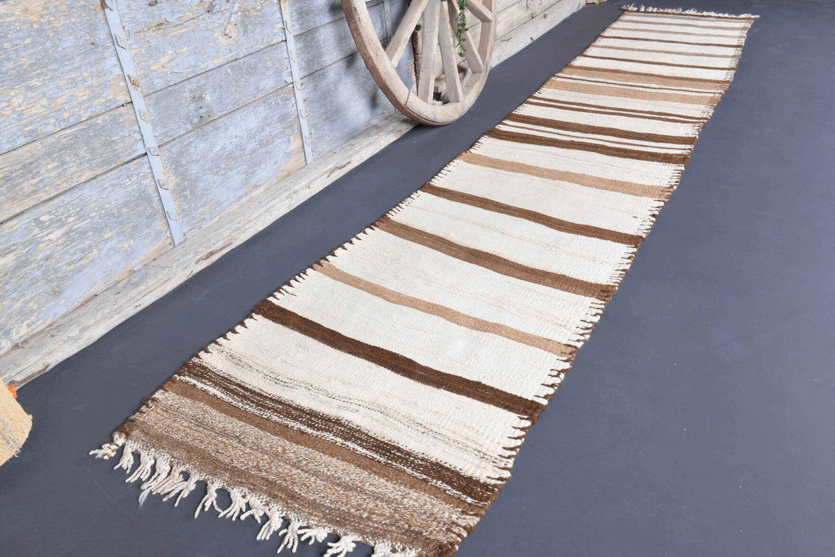 3x14 Wool Vintage Kilim Runner Rug
