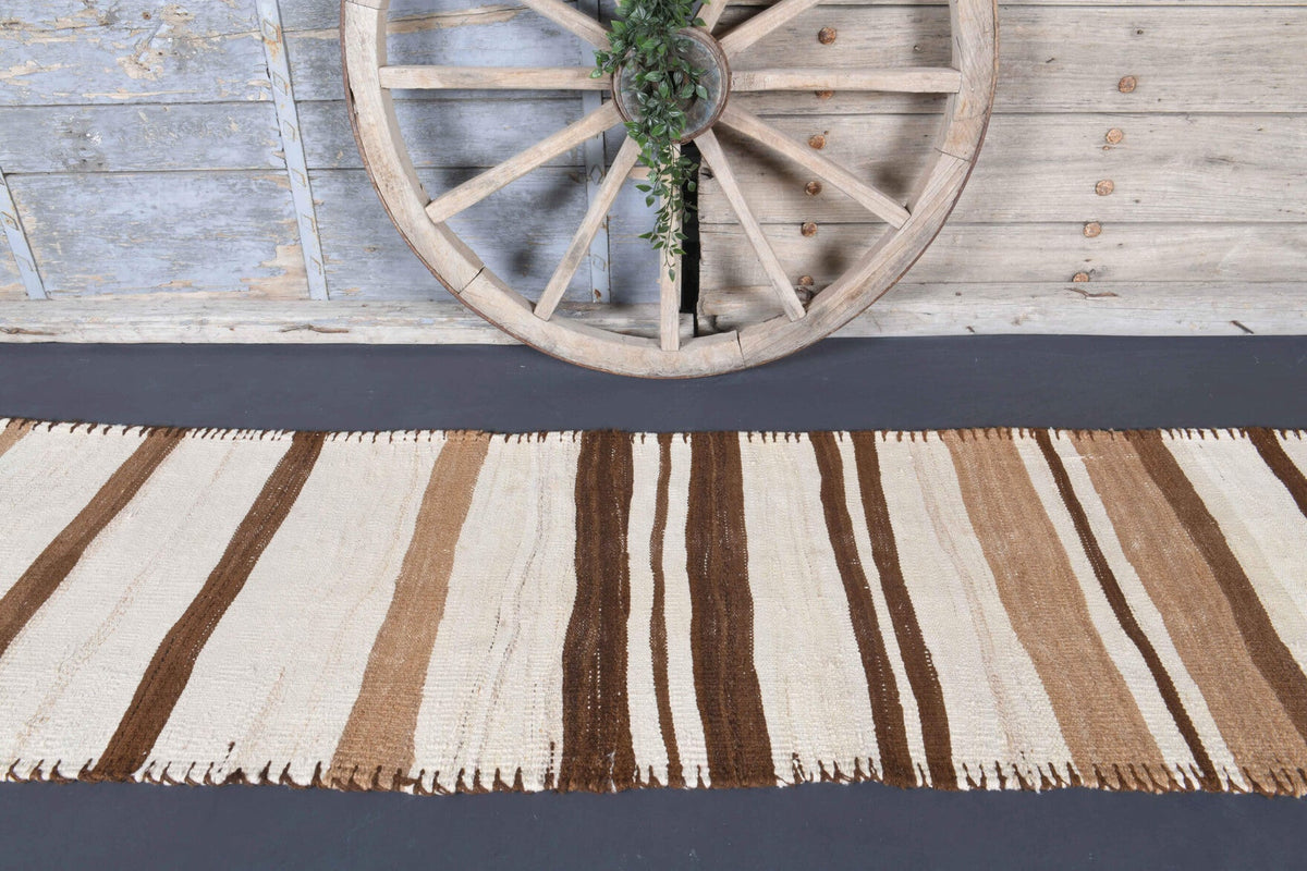 3x14 Wool Vintage Kilim Runner Rug